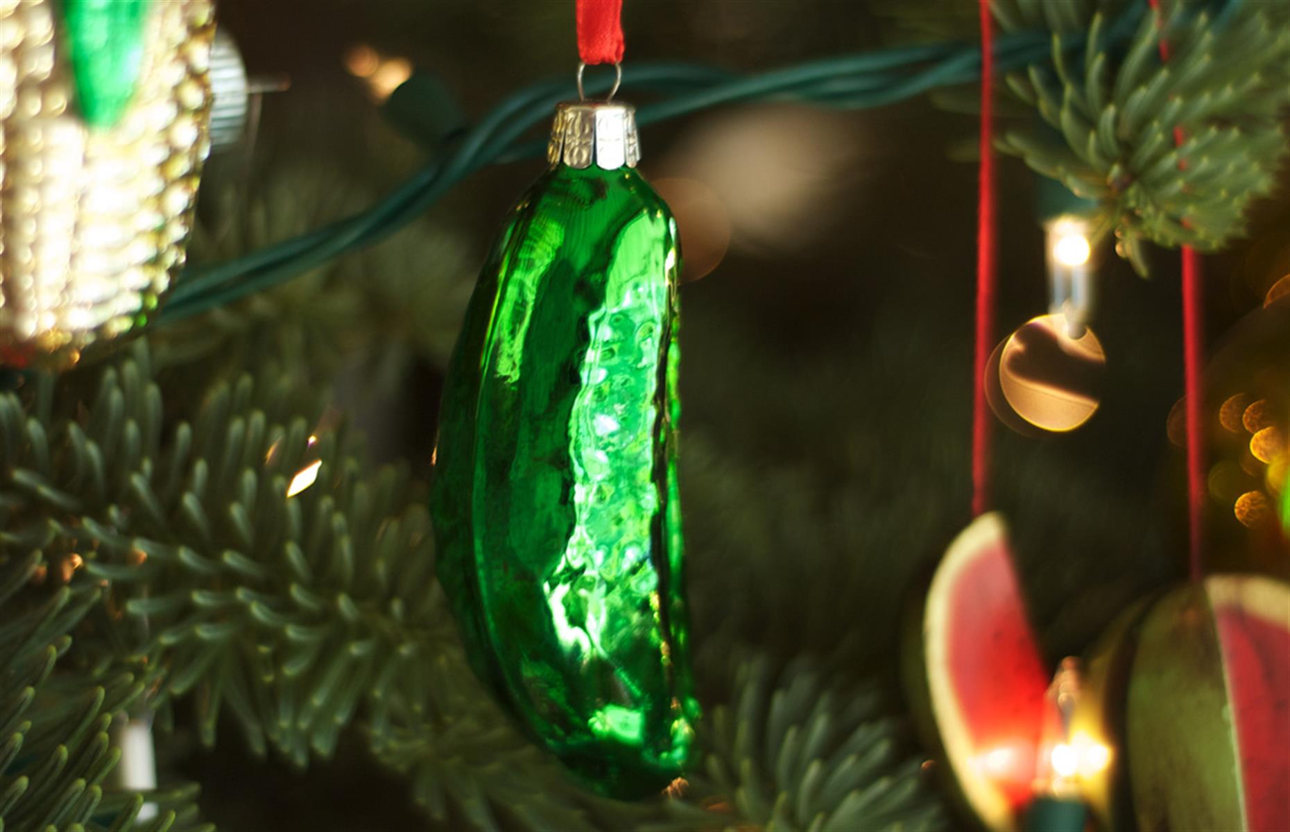 Why hide pickles in the Christmas tree?